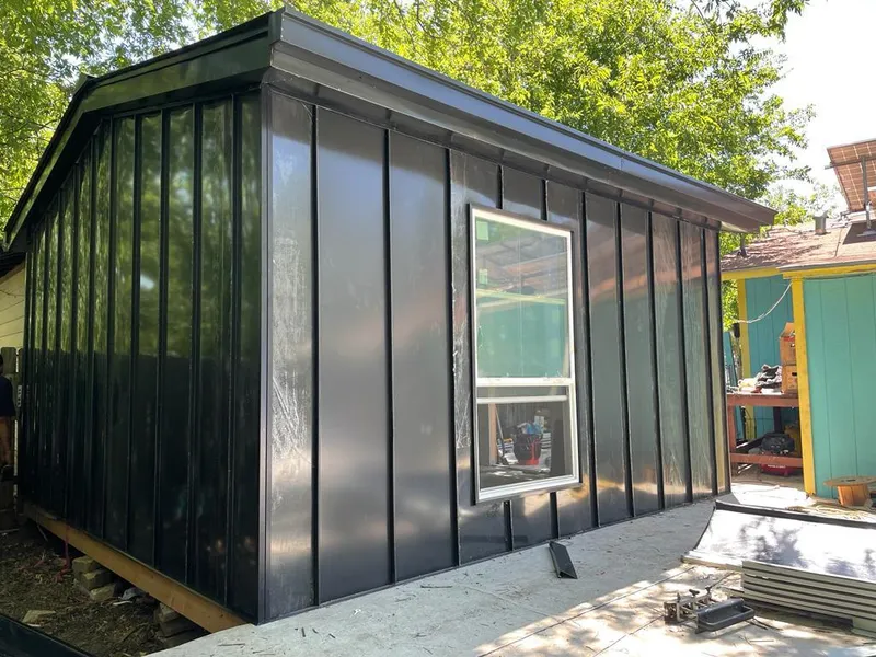 Black standing seam metal wall panels for Metal Roof Installation in Newport